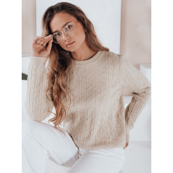 Moteriškas rusvas megztinis Bravina MY2529 - Moterims Moteriškas rusvas megztinis Bravina Džemperiai