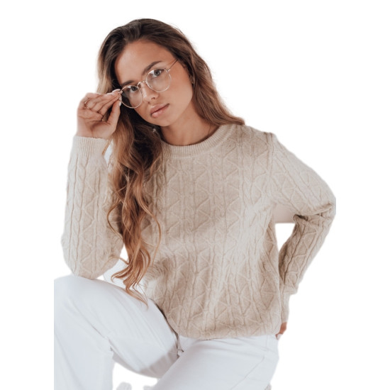 Moteriškas rusvas megztinis Bravina MY2529 - Moterims Moteriškas rusvas megztinis Bravina Džemperiai