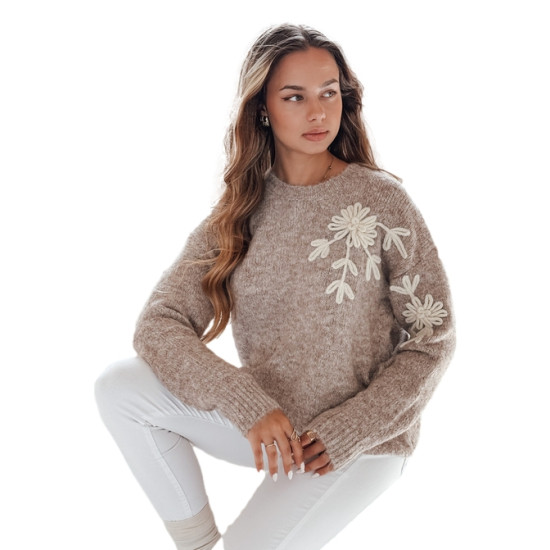 Moteriškas tamsiai rusvas megztinis Daga Džemperiai