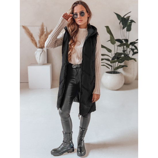 Moteriška juoda ilga liemenė Lino Moteriškos liemenės