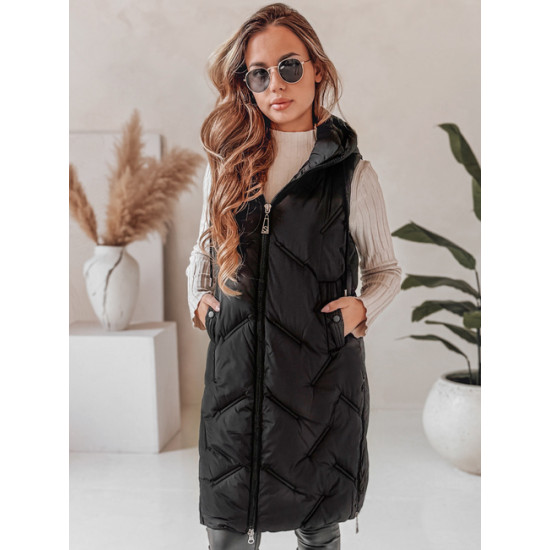 Moteriška juoda ilga liemenė Lino Moteriškos liemenės