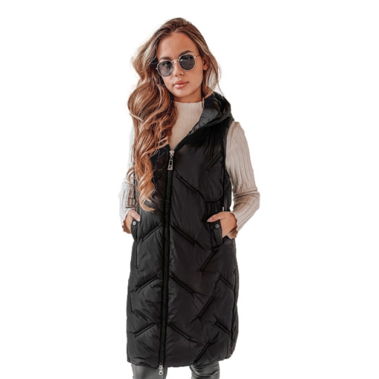 Moteriška juoda ilga liemenė Lino Moteriškos liemenės