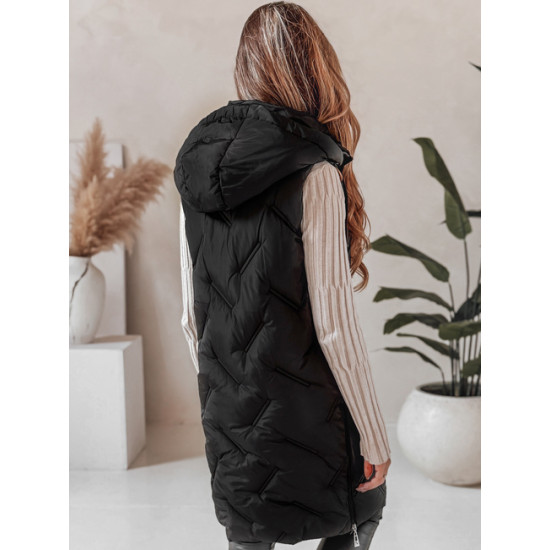 Moteriška juoda ilga liemenė Lino Moteriškos liemenės