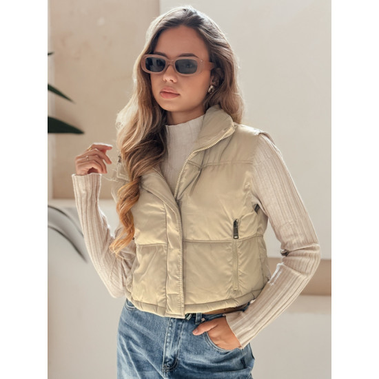 Moteriška rusvos spalvos liemenė Veta TY5195 - Moterims Moteriška rusvos spalvos liemenė Veta Moteriškos liemenės