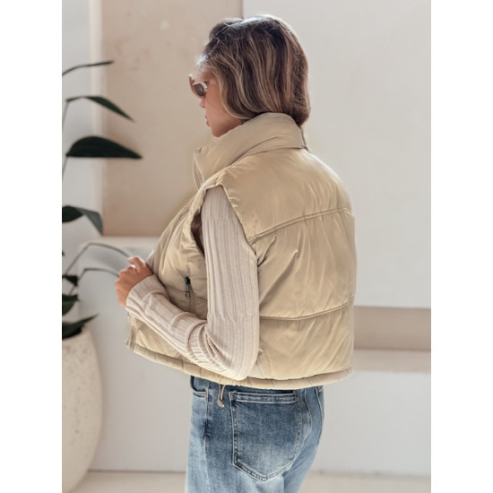 Moteriška rusvos spalvos liemenė Veta TY5195 - Moterims Moteriška rusvos spalvos liemenė Veta Moteriškos liemenės