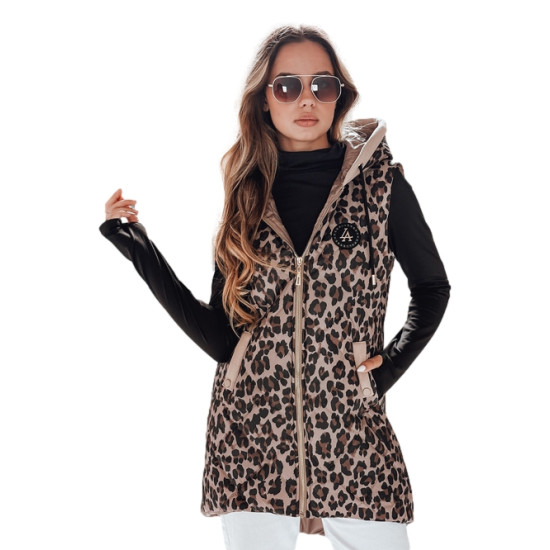 Moteriška rusva leopardo rašto liemenė Elmera TY5029 - Moterims Moteriška rusva leopardo rašto liemenė Elmera Moteriškos liemenės