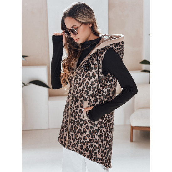 Moteriška rusva leopardo rašto liemenė Elmera TY5029 - Moterims Moteriška rusva leopardo rašto liemenė Elmera Moteriškos liemenės