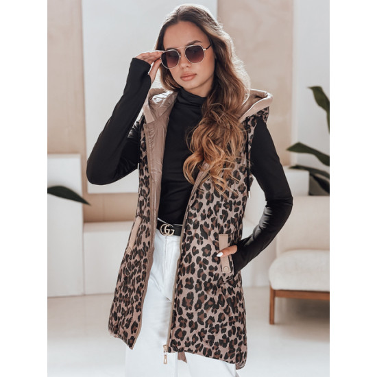 Moteriška rusva leopardo rašto liemenė Elmera TY5029 - Moterims Moteriška rusva leopardo rašto liemenė Elmera Moteriškos liemenės