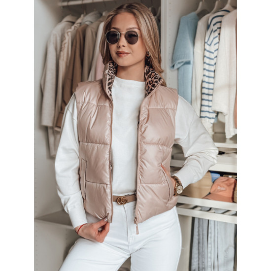Moteriška šviesiai rožinė dvipusė liemenė Puff TY4823 - Moterims Moteriška šviesiai rožinė dvipusė liemenė Puff Moteriškos liemenės
