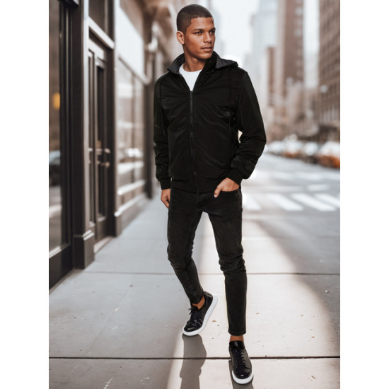 Vyriška dvipusė juoda striukė su gobtuvu Linde Vyriškos Striukės ir Paltai