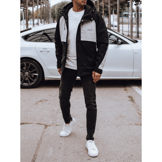 Vyriška juoda/pilka striukė Rain Rudeninės / Pavasarinės