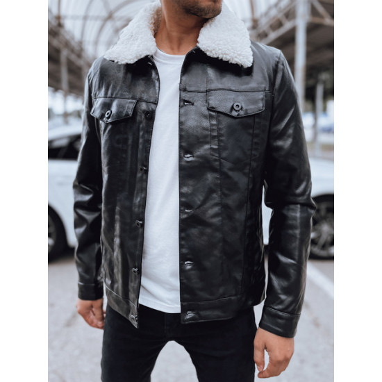 Vyriška juoda odinė striukė Rocks Vyriškos Striukės ir Paltai