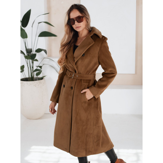 Moteriškas rudas žieminis paltas Gino Moteriškos striukės