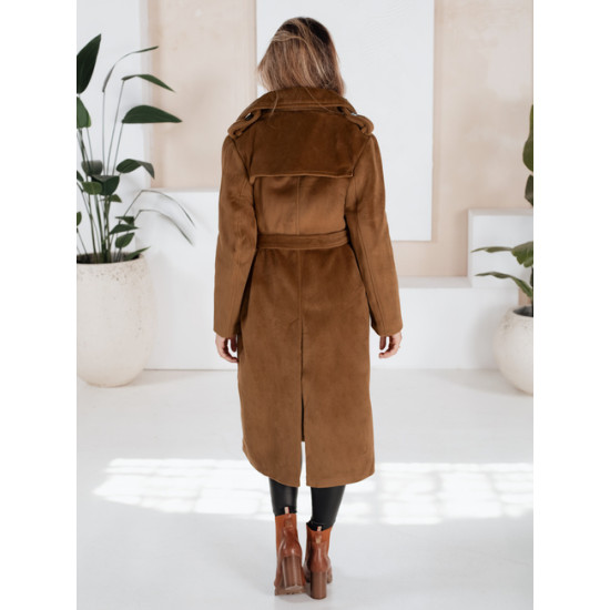 Moteriškas rudas žieminis paltas Gino Moteriškos striukės