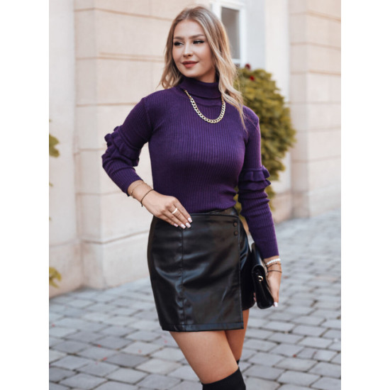 Moteriškas tamsiai violetinis megztinis Bufal Moteriški megztiniai
