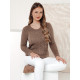 Moteriškas rudas megztinis Nela Moteriški megztiniai