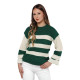 Moteriškas žalias/baltas megztinis Tango