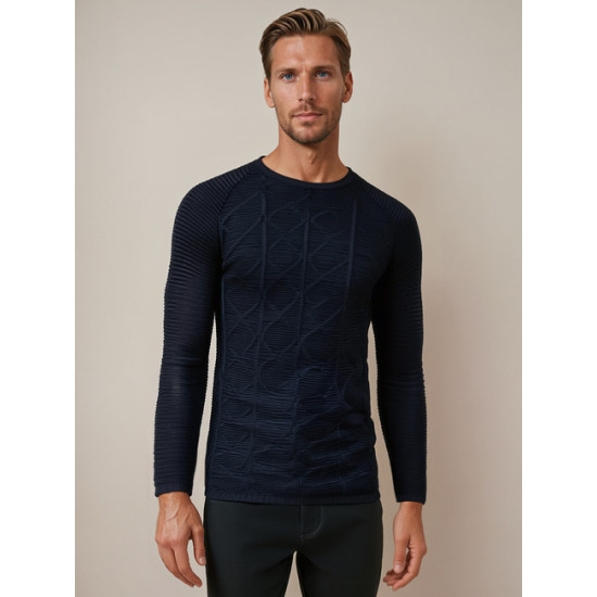 Vyriškas tamsiai mėlynas megztinis Zuma Megztiniai