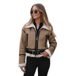 Женская коричневая кожаная куртка Alani