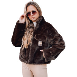 Sieviešu tumši brūns īss kažociņš Ariel