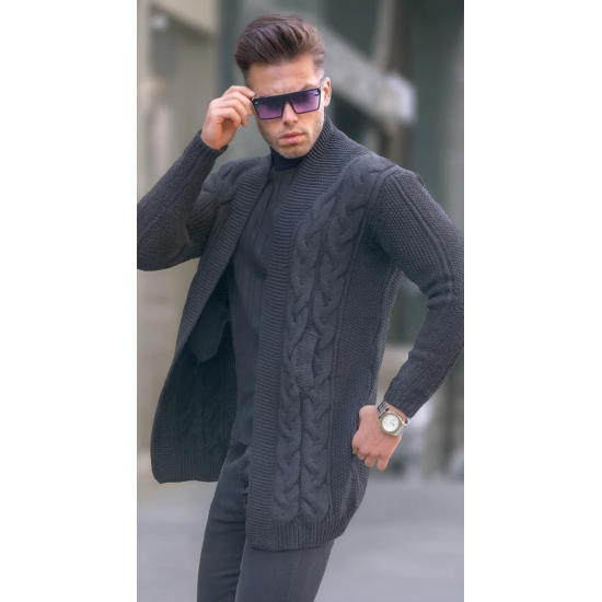 Tamsiai pilkos spalvos vyriškas megztinis Roget Vyriški džemperiai Premium