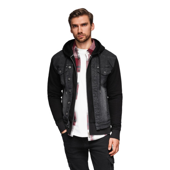 Vyriška juoda džinsinė striukė Ofen Rudeninės / Pavasarinės