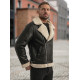 Men's black leather jacket with fur Leather jackets