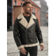 Men's black leather jacket with fur Leather jackets