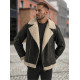 Men's black leather jacket with fur Leather jackets