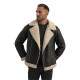 Men's black leather jacket with fur Leather jackets