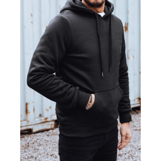 Vyriškas juodas džemperis su gobtuvu Best Icon Džemperiai su užrašais