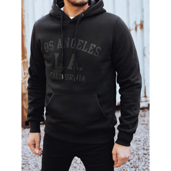 Vyriškas juodas džemperis su gobtuvu California Džemperiai su užrašais