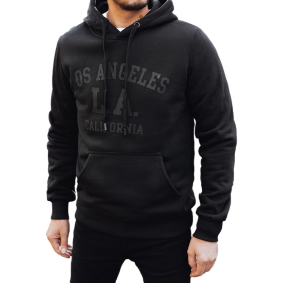 Vyriškas juodas džemperis su gobtuvu California Džemperiai su užrašais