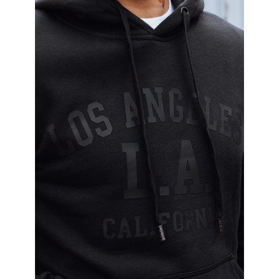 Vyriškas juodas džemperis su gobtuvu California Džemperiai su užrašais