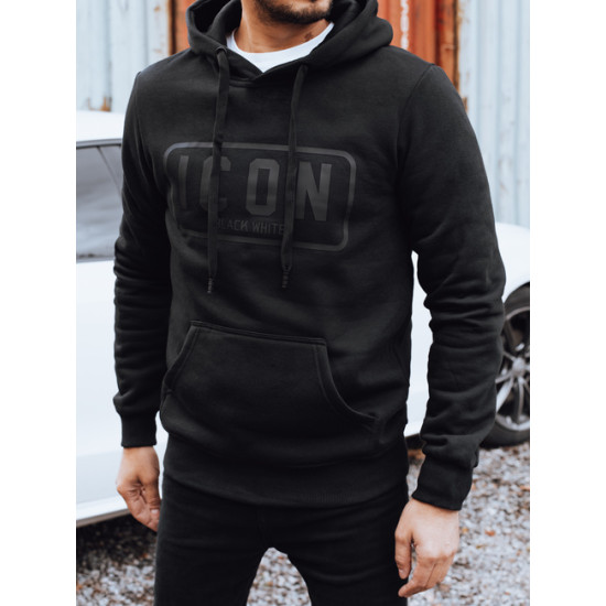 Vyriškas juodas pašiltintas džemperis Icon Džemperiai su užrašais