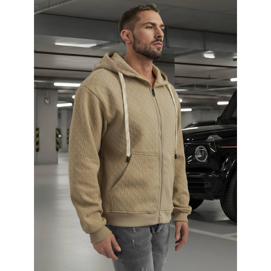 Męska brązowa bluza z kapturem Sport Swetry z kapturem