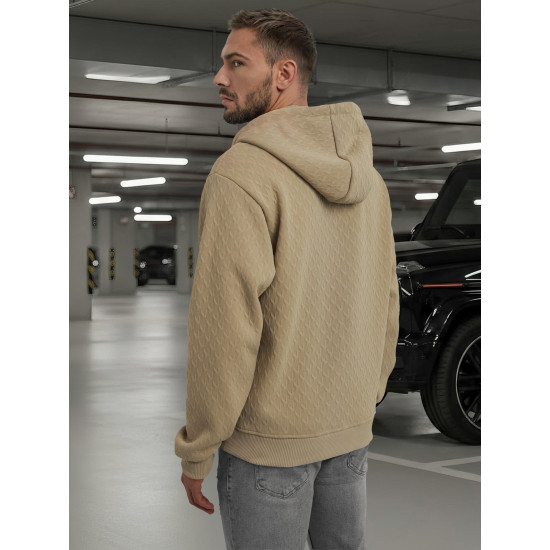 Męska brązowa bluza z kapturem Sport Swetry z kapturem