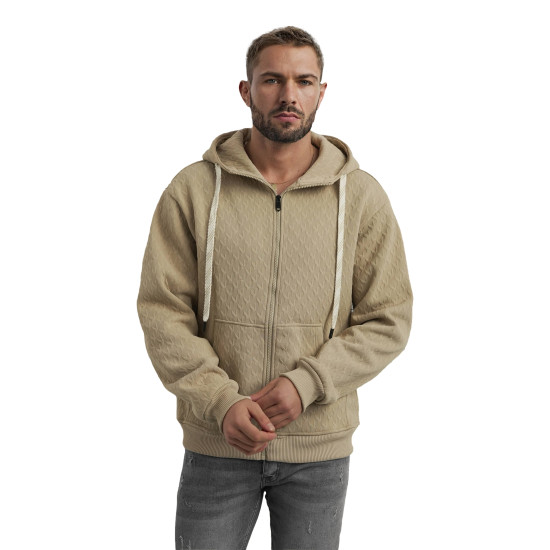 Męska brązowa bluza z kapturem Sport Swetry z kapturem