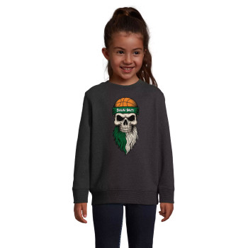 Vaikiškas juodas džemperis Žaliai balti