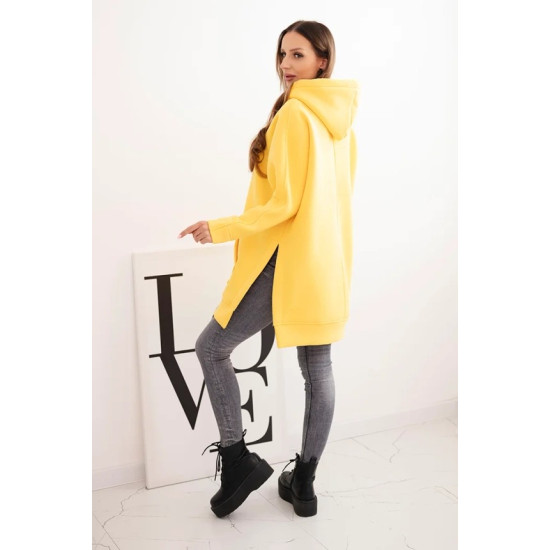 Moteriškas geltonas džemperis su gobtuvu Wine Džemperiai su gobtuvu