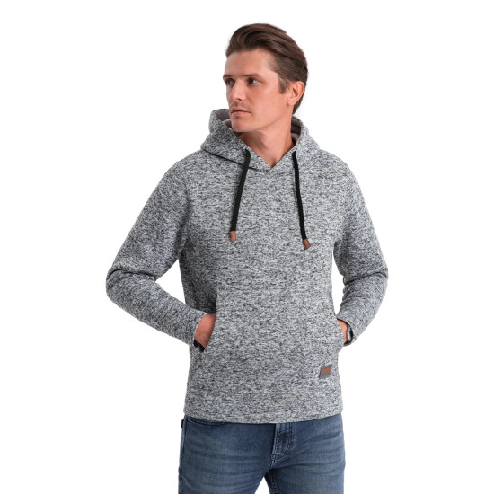 Vyriškas pilkos spalvos džemperis su gobtuvu One Džemperiai su gobtuvu