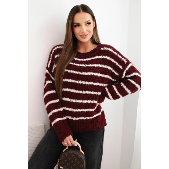Moteriškas bordo megztinis Soft IT104 - Moterims Moteriškas bordo megztinis Soft Moteriški megztiniai
