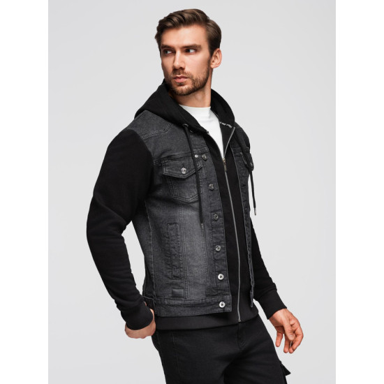 Vyriška juoda džinsinė striukė Ofen Rudeninės / Pavasarinės