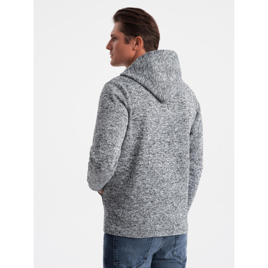 Vyriškas pilkos spalvos džemperis su gobtuvu One Džemperiai su gobtuvu