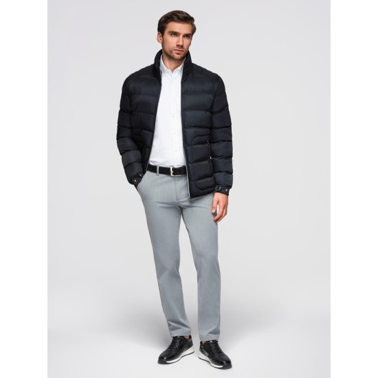 Vyriška dygsniuota juoda striukė Wudi Žieminės striukės