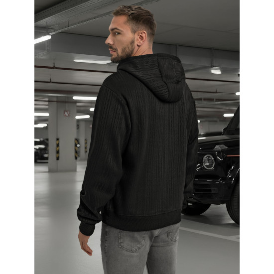 Vyriškas juodas džemperis su gobtuvu Race Džemperiai su gobtuvu