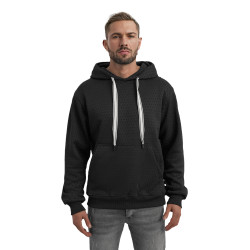 Vyriškas juodas džemperis su gobtuvu Carla