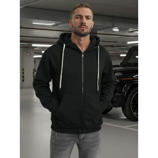 Vyriškas juodas džemperis su gobtuvu Sport Džemperiai su gobtuvu