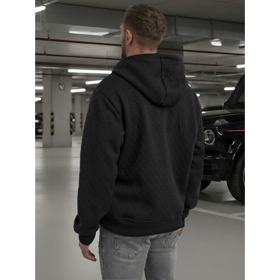 Vyriškas juodas džemperis su gobtuvu Sport Džemperiai su gobtuvu
