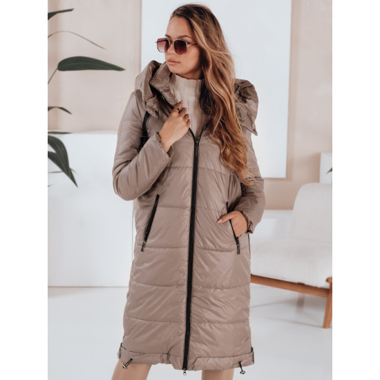 Moteriška ilga tamsiai rusvos spalvos striukė Orvit Moteriškos striukės